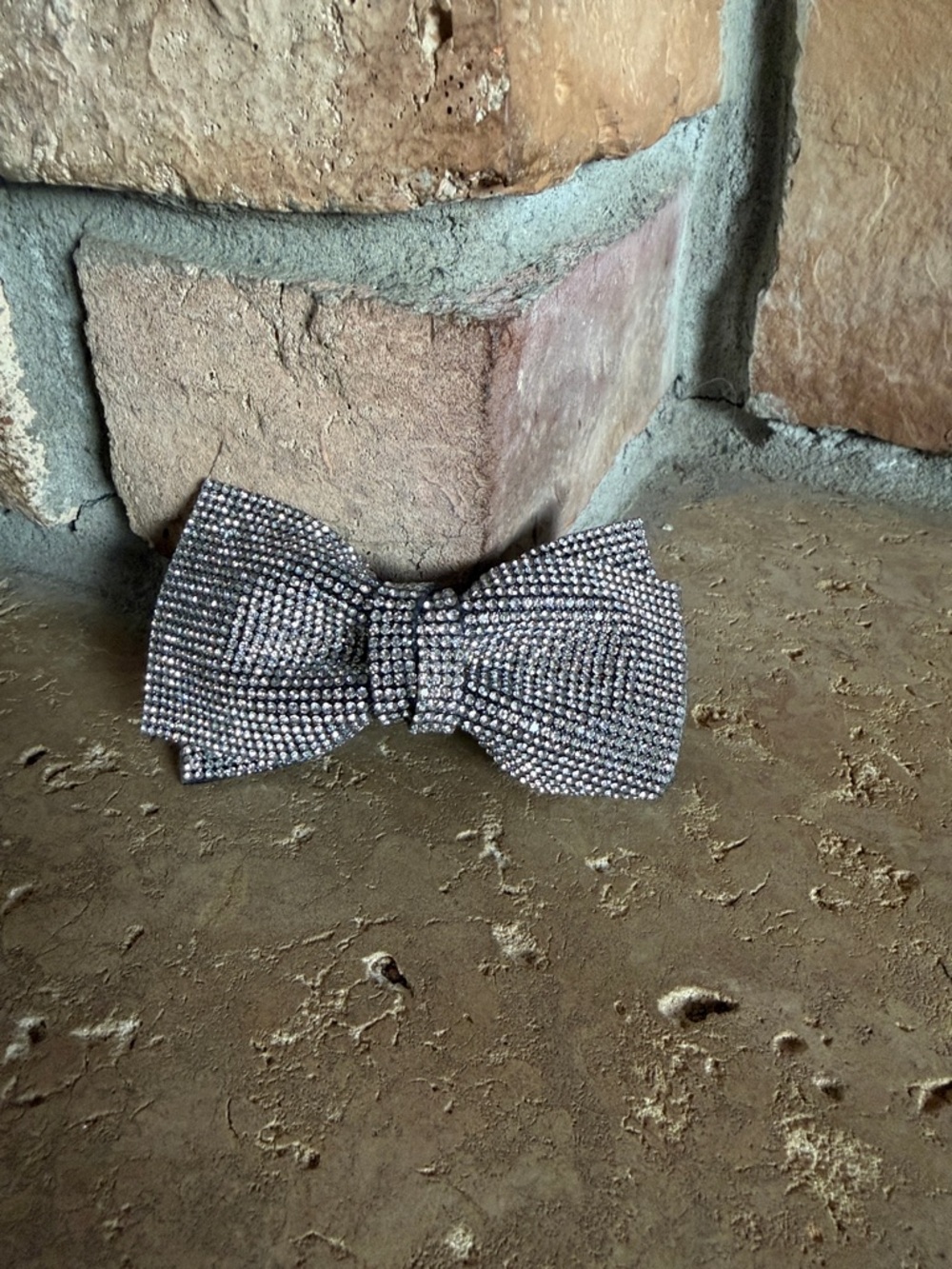 Crystal Mesh Silver Bow Hair Clip — Sparkling Silver Accent